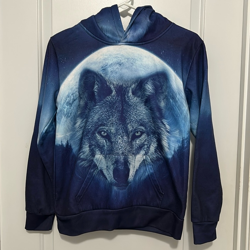 Boys Wolf & Moon Hooded Sweatshirt